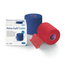 Peha -haft Kleur latexvrij Hartmann rood, 20 m lang gespannen, per stuk in vouwdozen | 6 cm x 20 m